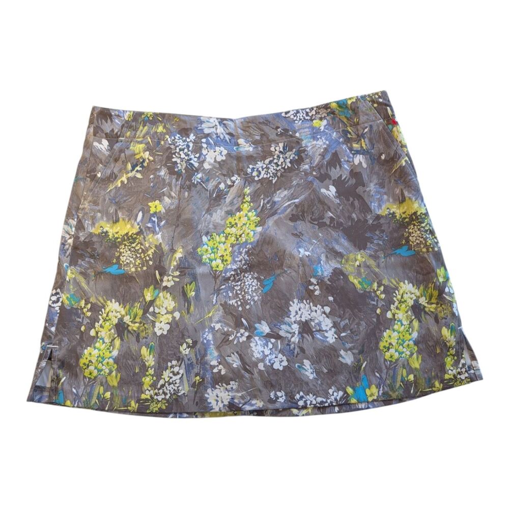 Lady Hagen Floral Golf or Tennis Skort in Gray, Yellow & Blue